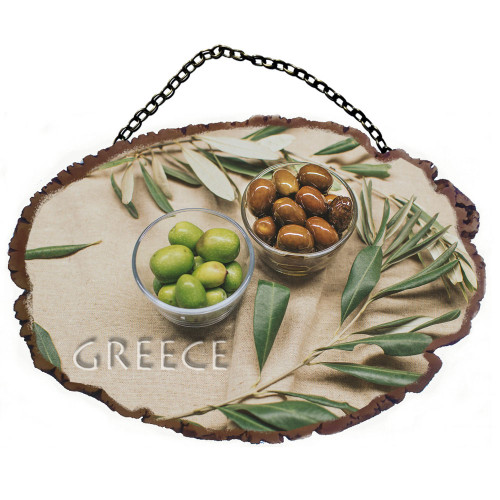 Ελιές - Πέτρινο ωοειδές διακοσμητικό με αλυσίδα