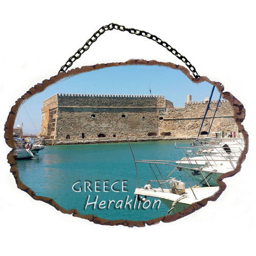 Ηράκλειο- Πέτρινο ωοειδές διακοσμητικό με αλυσίδα