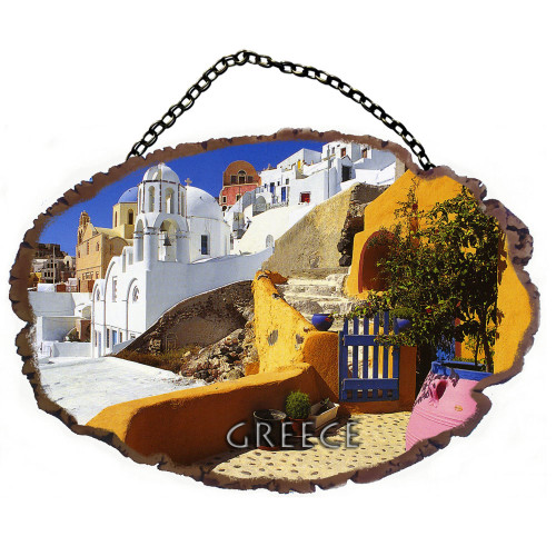 Κυκλάδες - Πέτρινο ωοειδές διακοσμητικό με αλυσίδα