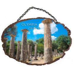 Ολυμπία - Πέτρινο ωοειδές διακοσμητικό με αλυσίδα