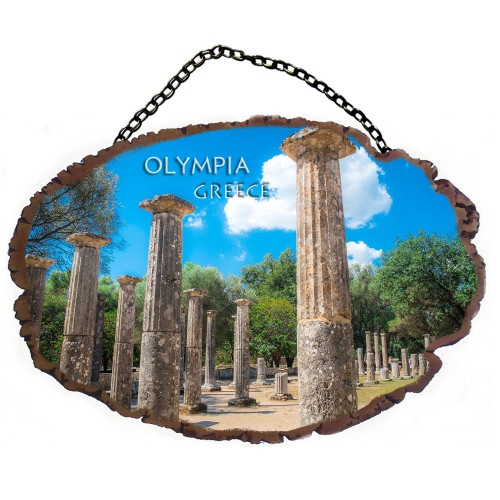 Ολυμπία - Πέτρινο ωοειδές διακοσμητικό με αλυσίδα