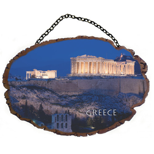 Παρθενώνας τη Νύχτα - Πέτρινο ωοειδές διακοσμητικό με αλυσίδα