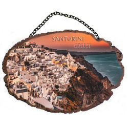 Σαντορίνη Θέα - Πέτρινο ωοειδές διακοσμητικό με αλυσίδα