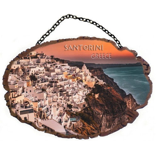 Σαντορίνη Θέα - Πέτρινο ωοειδές διακοσμητικό με αλυσίδα