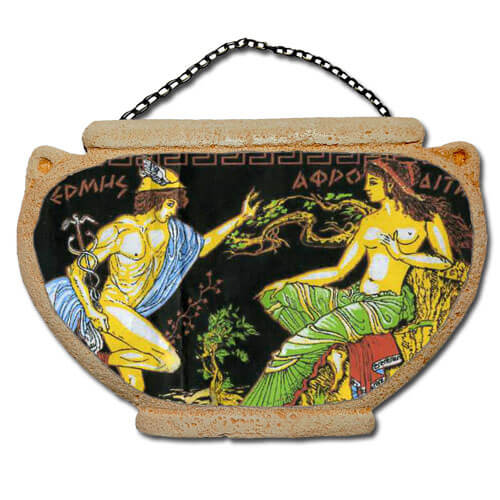Ερμής και Αφροδίτη - Αμφορέας τοίχου 16 cm