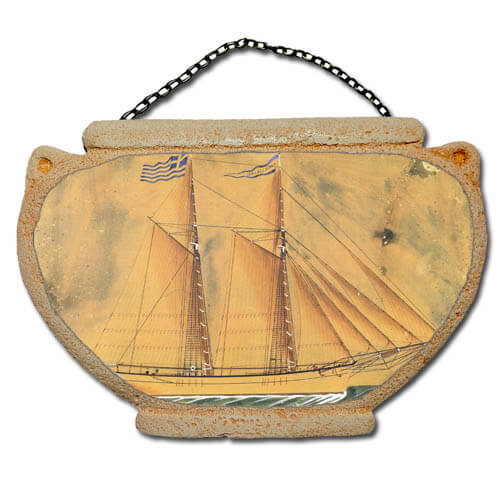 Ιστιοφόρο - Αμφορέας τοίχου 16 cm