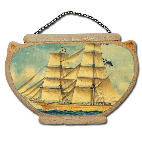 Ιστιοφόρο - Αμφορέας τοίχου 16 cm