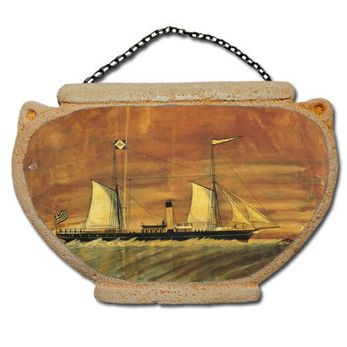 Ιστιοπλοϊκό - Αμφορέας τοίχου 16 cm