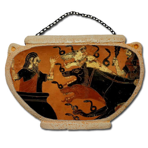 Παράσταση σκύλων - Αμφορέας τοίχου 16 cm