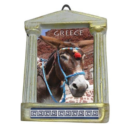 Γαϊδουρακι - Αρχαιοελληνική Κορνίζα "Παρθενών" (μπλε τοπία)