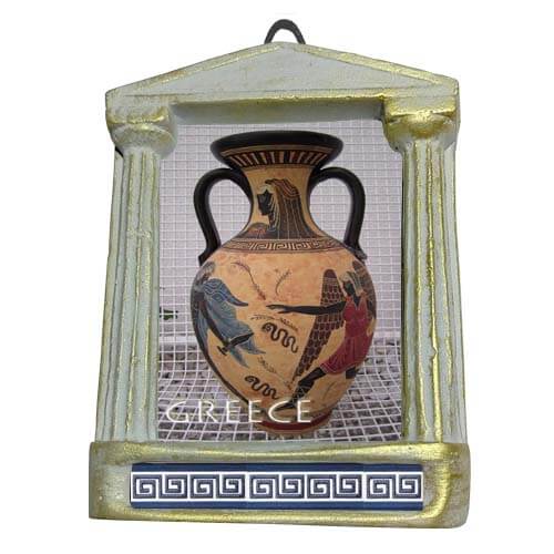 Αγγείο - Αρχαιοελληνική Κορνίζα "Παρθενών" (μπλε τοπία)