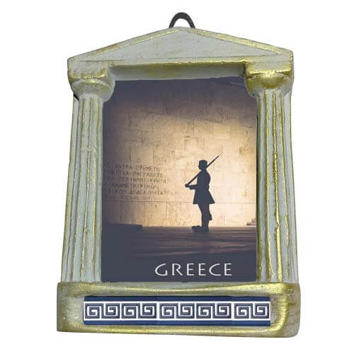 Εύζωνας - Αρχαιοελληνική Κορνίζα "Παρθενών" (μπλε τοπία)